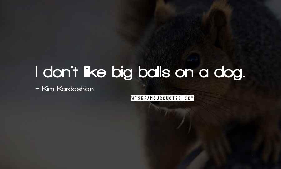 Kim Kardashian Quotes: I don't like big balls on a dog.