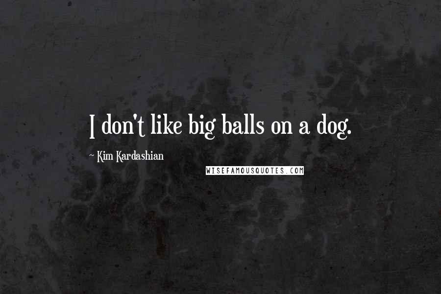 Kim Kardashian Quotes: I don't like big balls on a dog.