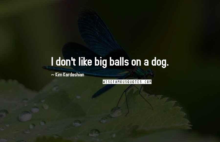 Kim Kardashian Quotes: I don't like big balls on a dog.