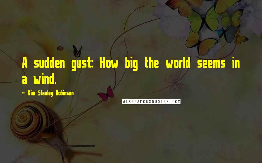 Kim Stanley Robinson Quotes: A sudden gust: How big the world seems in a wind.