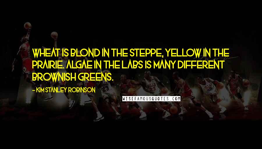 Kim Stanley Robinson Quotes: Wheat is blond in the Steppe, yellow in the Prairie. Algae in the labs is many different brownish greens.