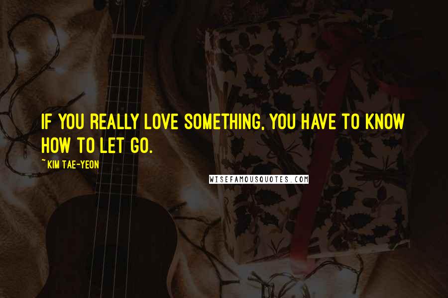 Kim Tae-yeon Quotes: If you really love something, you have to know how to let go.