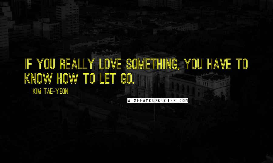 Kim Tae-yeon Quotes: If you really love something, you have to know how to let go.