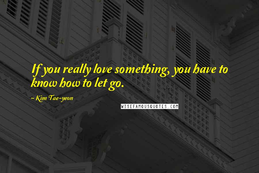 Kim Tae-yeon Quotes: If you really love something, you have to know how to let go.