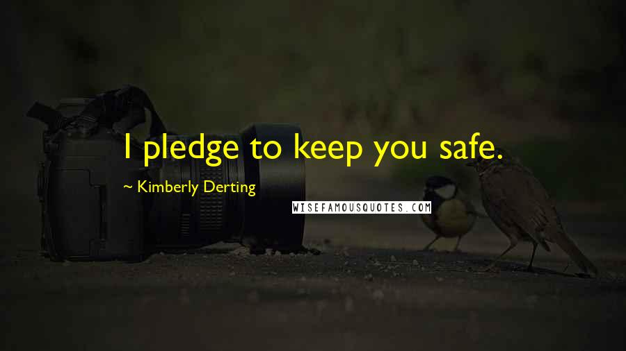 Kimberly Derting Quotes: I pledge to keep you safe.