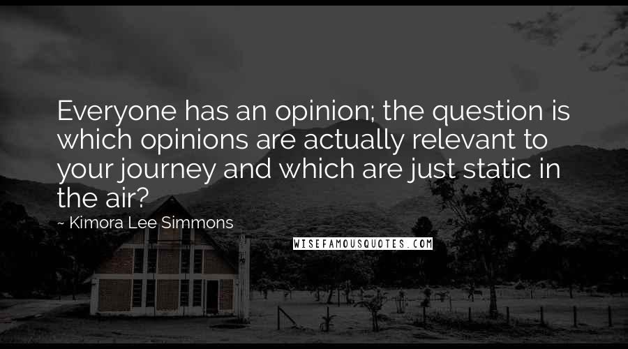 Kimora Lee Simmons Quotes: Everyone has an opinion; the question is which opinions are actually relevant to your journey and which are just static in the air?