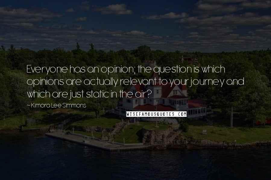 Kimora Lee Simmons Quotes: Everyone has an opinion; the question is which opinions are actually relevant to your journey and which are just static in the air?