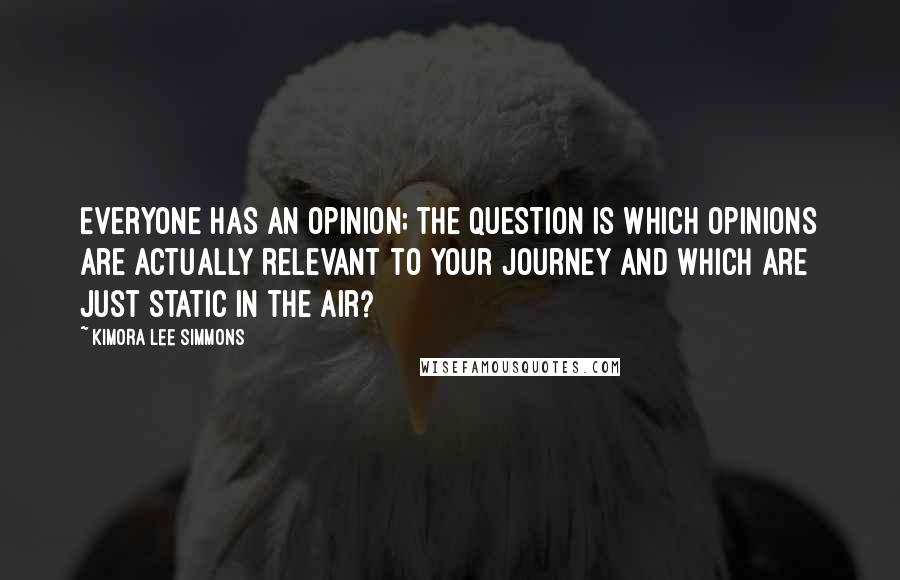Kimora Lee Simmons Quotes: Everyone has an opinion; the question is which opinions are actually relevant to your journey and which are just static in the air?