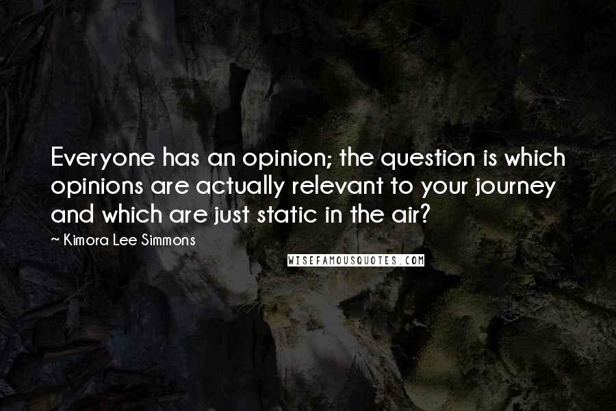 Kimora Lee Simmons Quotes: Everyone has an opinion; the question is which opinions are actually relevant to your journey and which are just static in the air?