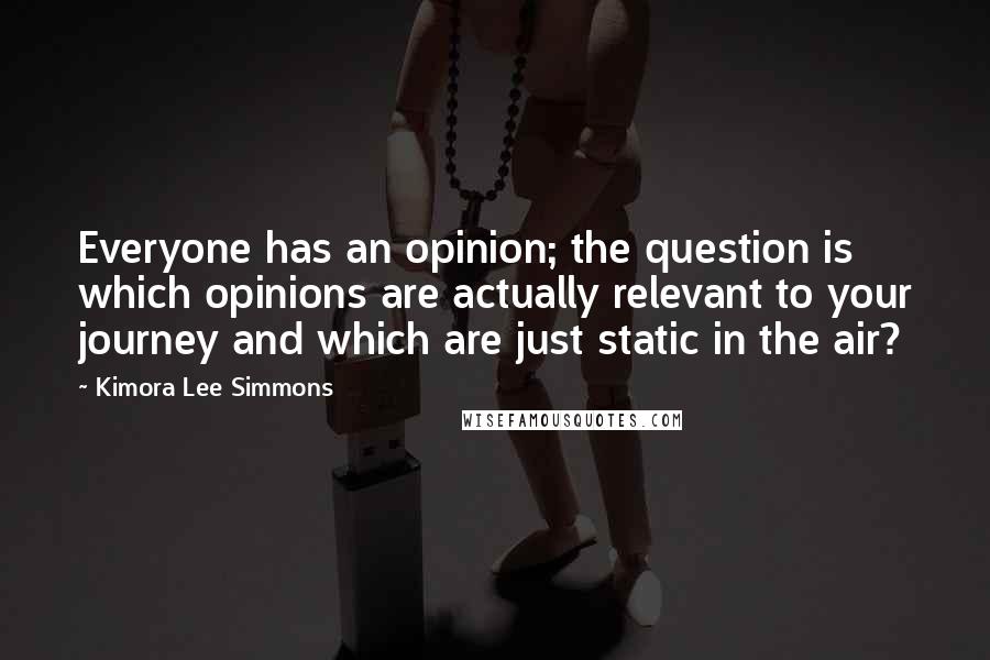 Kimora Lee Simmons Quotes: Everyone has an opinion; the question is which opinions are actually relevant to your journey and which are just static in the air?