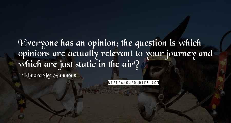 Kimora Lee Simmons Quotes: Everyone has an opinion; the question is which opinions are actually relevant to your journey and which are just static in the air?