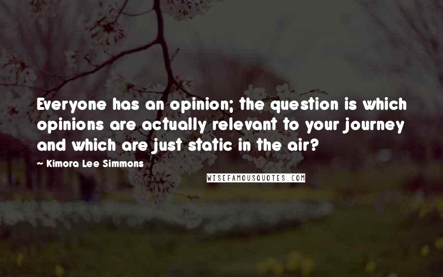 Kimora Lee Simmons Quotes: Everyone has an opinion; the question is which opinions are actually relevant to your journey and which are just static in the air?
