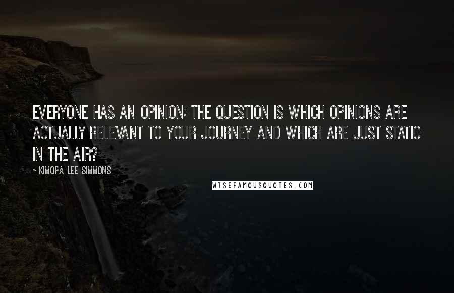 Kimora Lee Simmons Quotes: Everyone has an opinion; the question is which opinions are actually relevant to your journey and which are just static in the air?