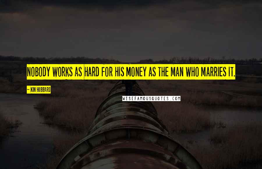 Kin Hubbard Quotes: Nobody works as hard for his money as the man who marries it.