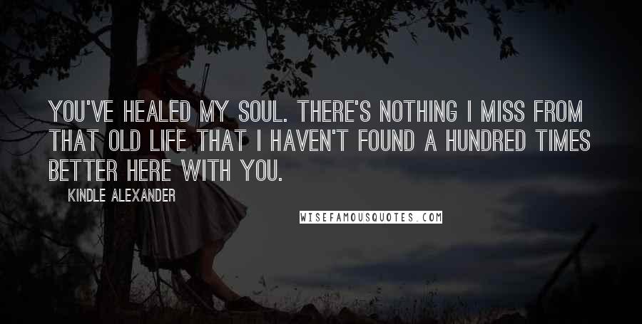 Kindle Alexander Quotes: You've healed my soul. There's nothing I miss from that old life that I haven't found a hundred times better here with you.