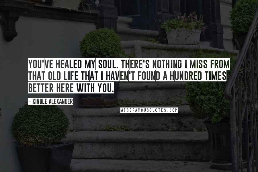 Kindle Alexander Quotes: You've healed my soul. There's nothing I miss from that old life that I haven't found a hundred times better here with you.