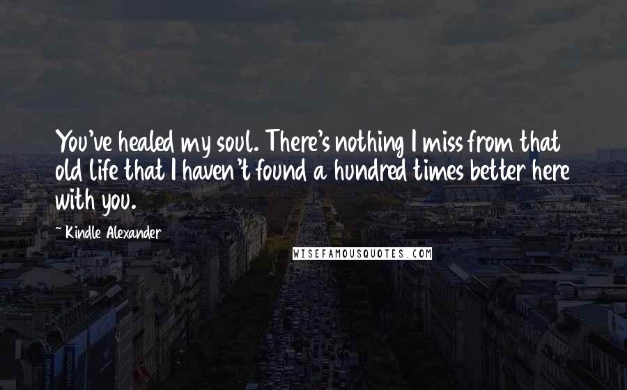 Kindle Alexander Quotes: You've healed my soul. There's nothing I miss from that old life that I haven't found a hundred times better here with you.