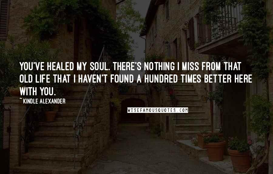 Kindle Alexander Quotes: You've healed my soul. There's nothing I miss from that old life that I haven't found a hundred times better here with you.