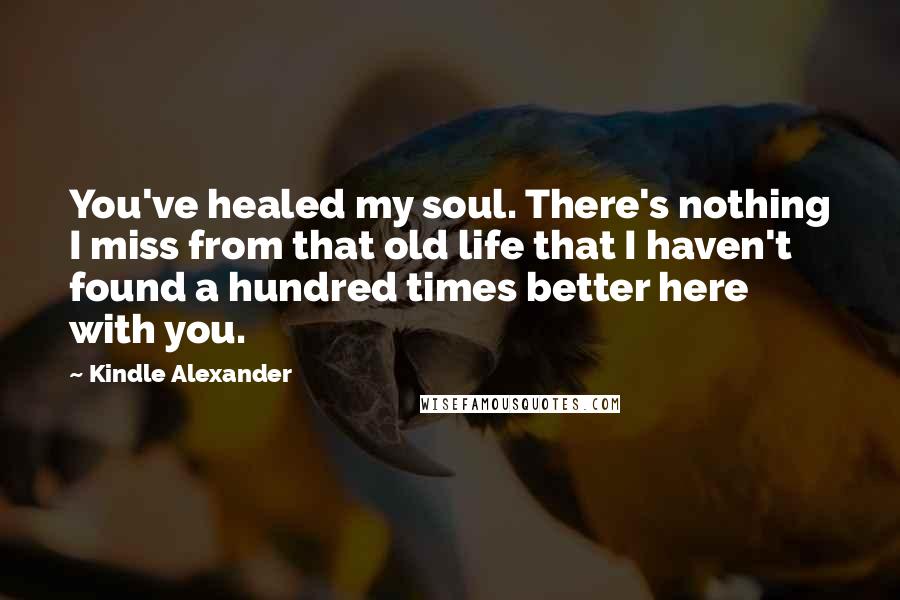 Kindle Alexander Quotes: You've healed my soul. There's nothing I miss from that old life that I haven't found a hundred times better here with you.