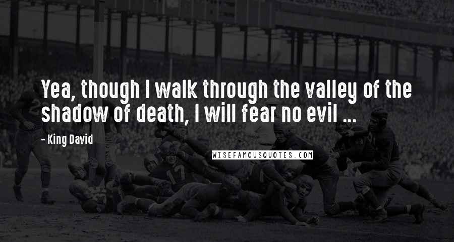 King David Quotes: Yea, though I walk through the valley of the shadow of death, I will fear no evil ...