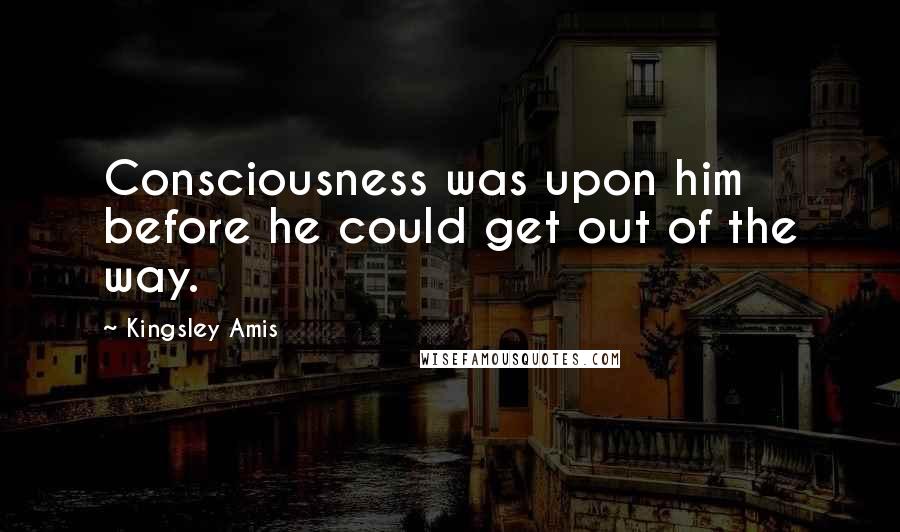 Kingsley Amis Quotes: Consciousness was upon him before he could get out of the way.
