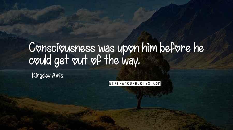 Kingsley Amis Quotes: Consciousness was upon him before he could get out of the way.