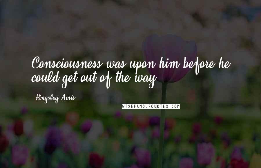Kingsley Amis Quotes: Consciousness was upon him before he could get out of the way.