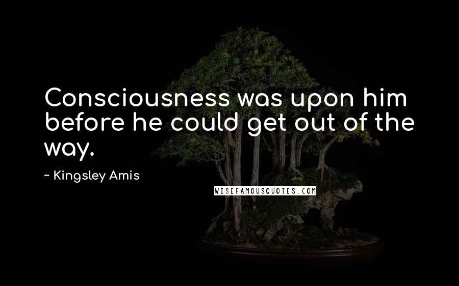 Kingsley Amis Quotes: Consciousness was upon him before he could get out of the way.