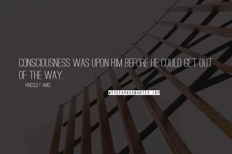 Kingsley Amis Quotes: Consciousness was upon him before he could get out of the way.