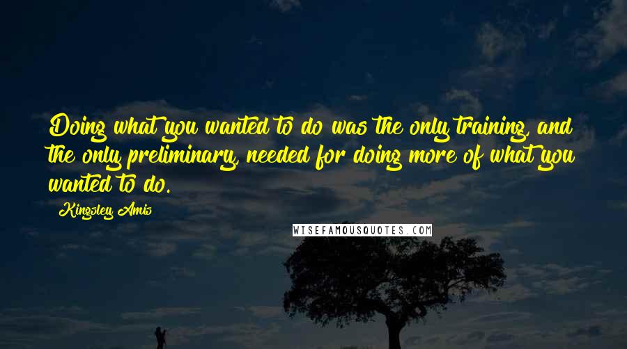 Kingsley Amis Quotes: Doing what you wanted to do was the only training, and the only preliminary, needed for doing more of what you wanted to do.