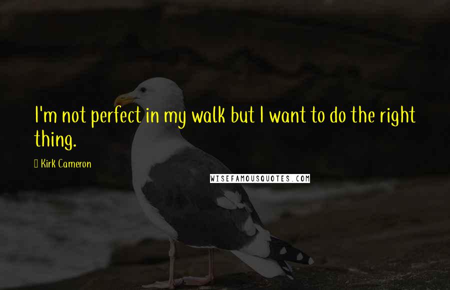 Kirk Cameron Quotes: I'm not perfect in my walk but I want to do the right thing.