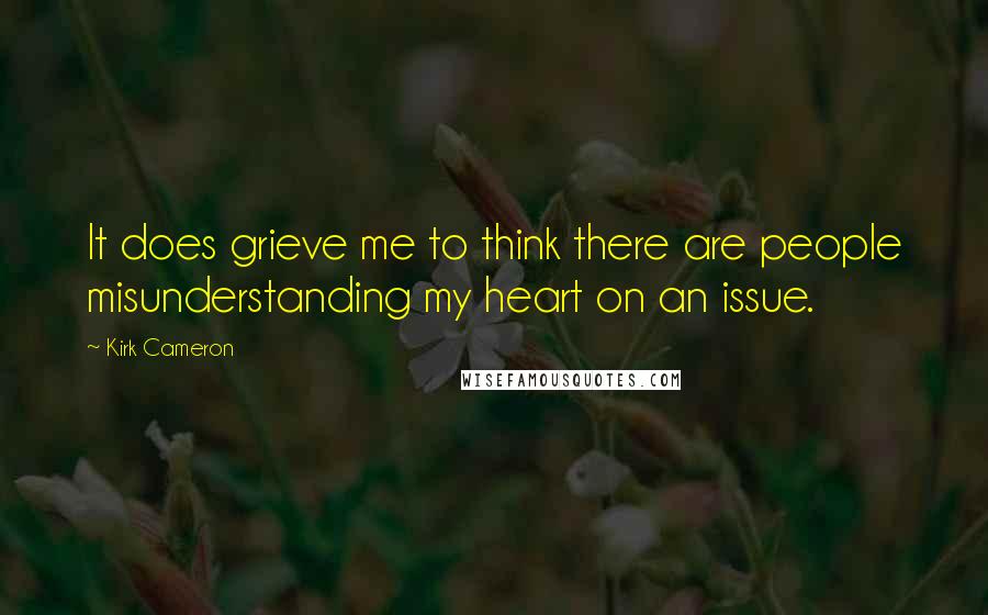 Kirk Cameron Quotes: It does grieve me to think there are people misunderstanding my heart on an issue.