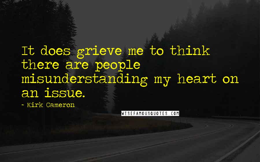 Kirk Cameron Quotes: It does grieve me to think there are people misunderstanding my heart on an issue.