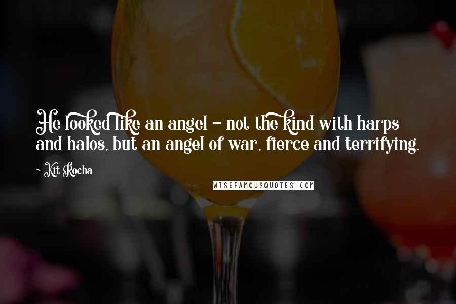 Kit Rocha Quotes: He looked like an angel - not the kind with harps and halos, but an angel of war, fierce and terrifying.