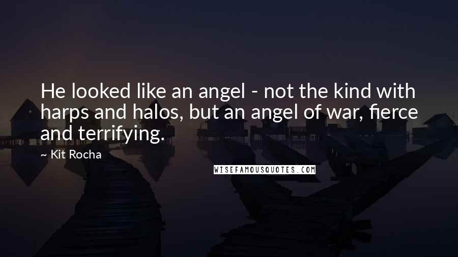 Kit Rocha Quotes: He looked like an angel - not the kind with harps and halos, but an angel of war, fierce and terrifying.