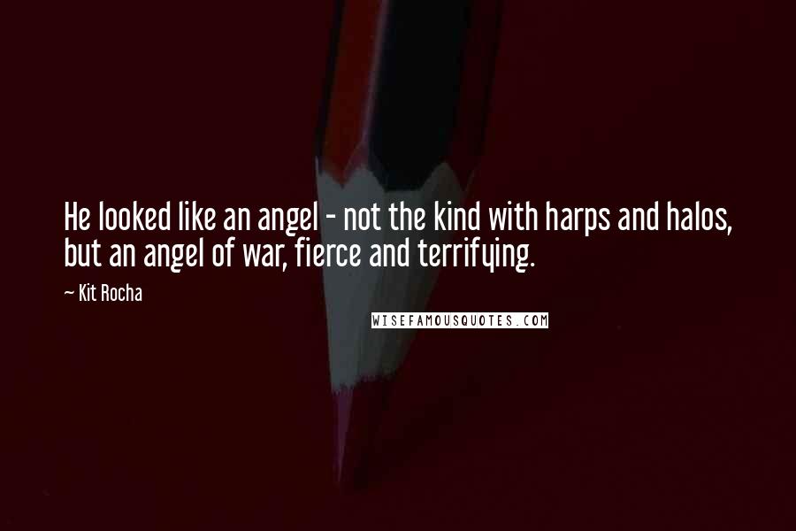 Kit Rocha Quotes: He looked like an angel - not the kind with harps and halos, but an angel of war, fierce and terrifying.