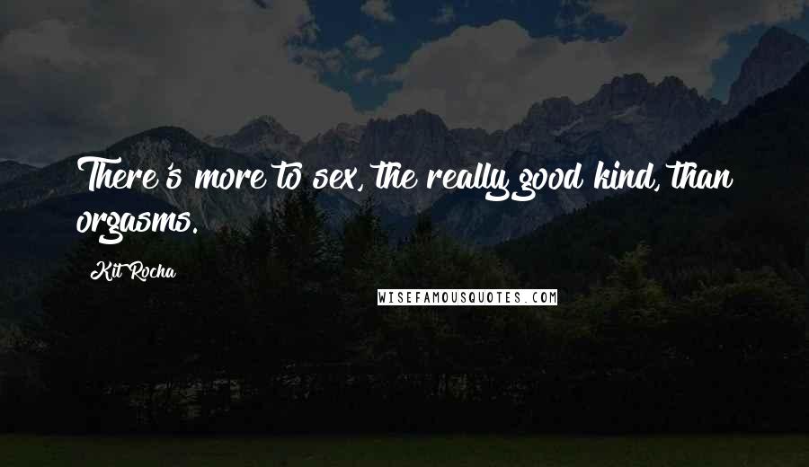 Kit Rocha Quotes: There's more to sex, the really good kind, than orgasms.