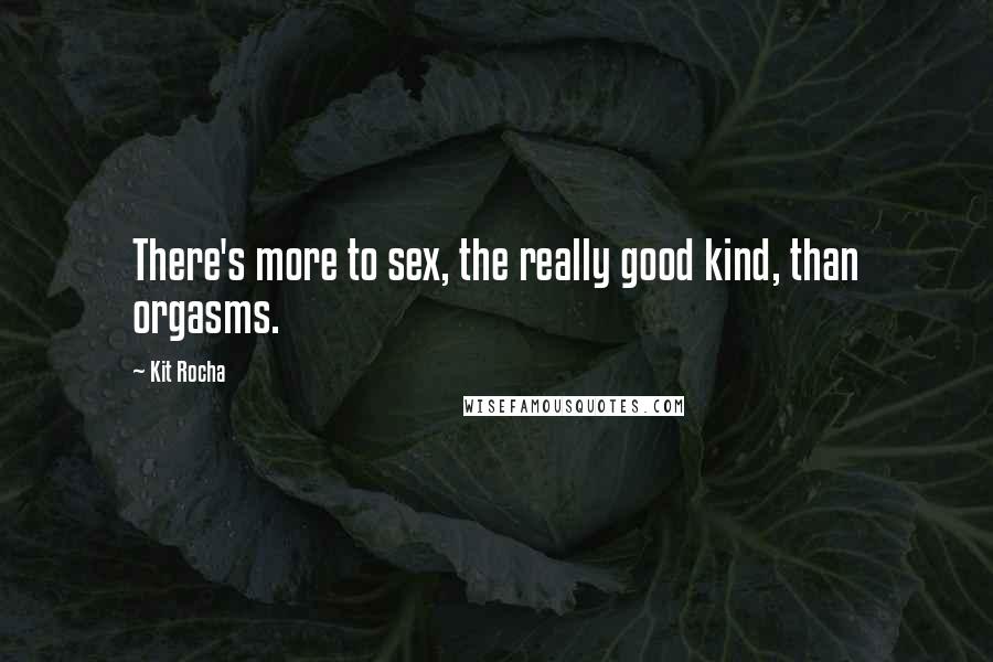 Kit Rocha Quotes: There's more to sex, the really good kind, than orgasms.