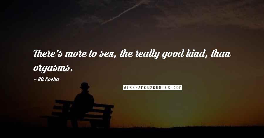 Kit Rocha Quotes: There's more to sex, the really good kind, than orgasms.