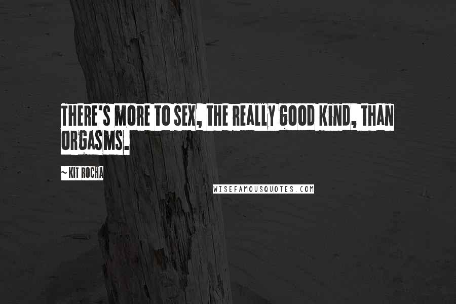 Kit Rocha Quotes: There's more to sex, the really good kind, than orgasms.