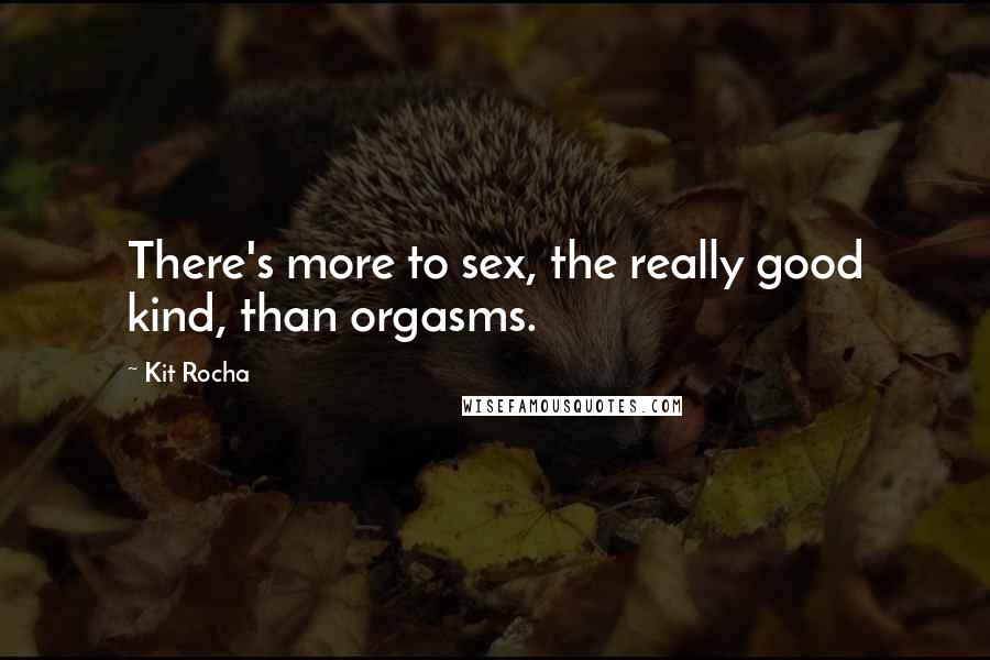 Kit Rocha Quotes: There's more to sex, the really good kind, than orgasms.