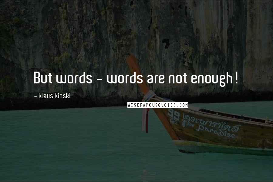 Klaus Kinski Quotes: But words - words are not enough!