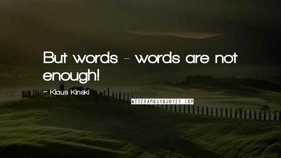 Klaus Kinski Quotes: But words - words are not enough!