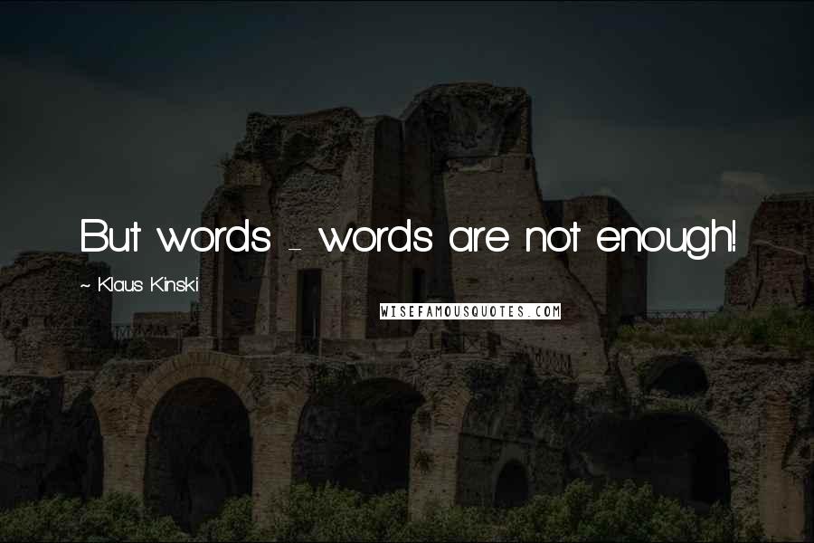 Klaus Kinski Quotes: But words - words are not enough!