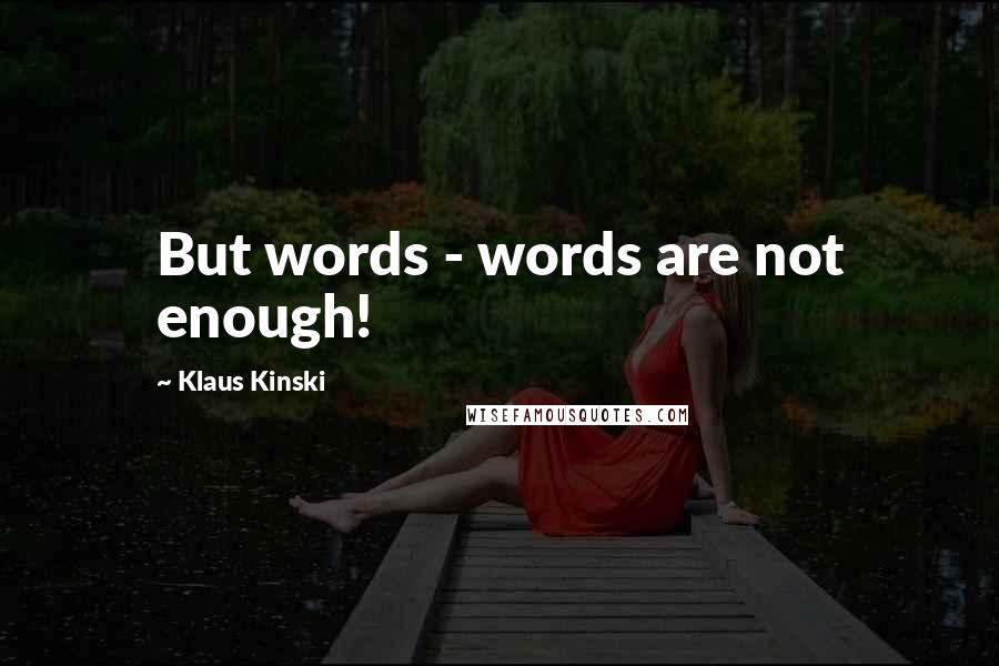 Klaus Kinski Quotes: But words - words are not enough!