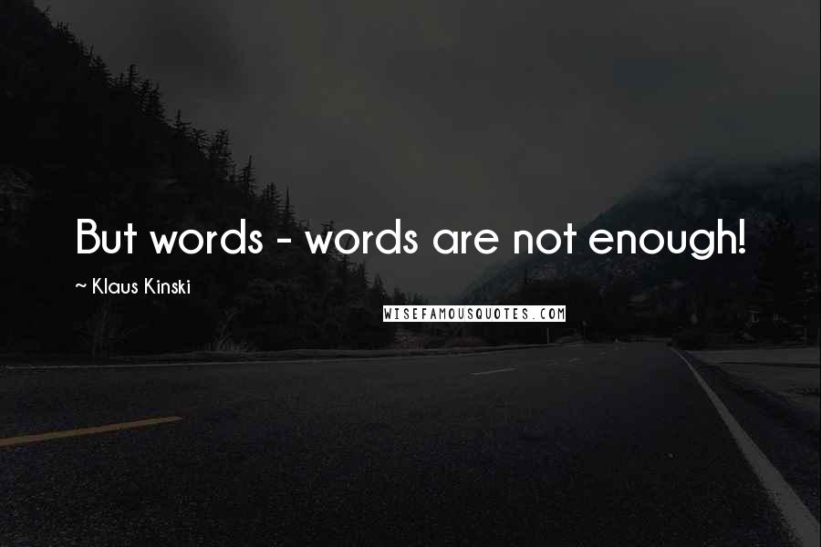 Klaus Kinski Quotes: But words - words are not enough!