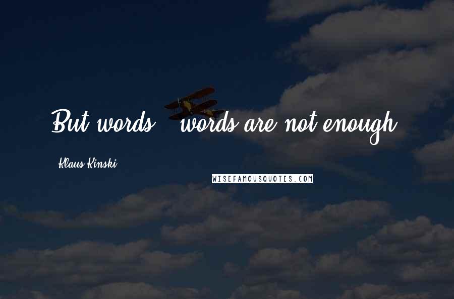 Klaus Kinski Quotes: But words - words are not enough!