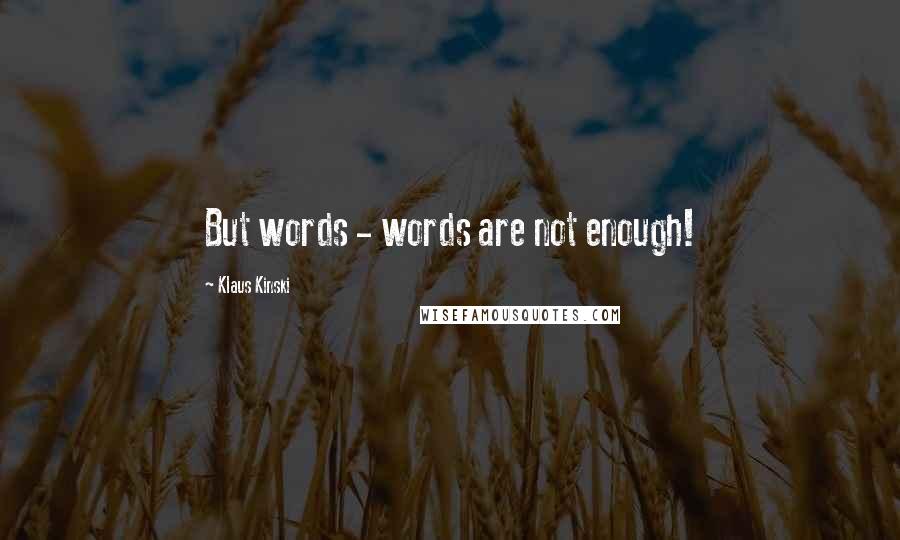 Klaus Kinski Quotes: But words - words are not enough!