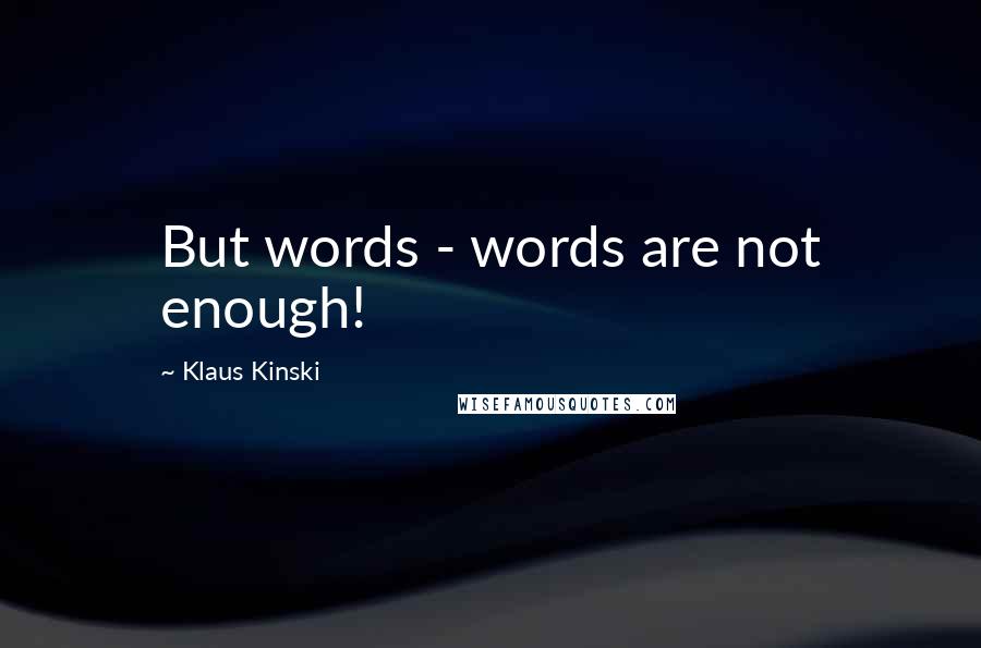 Klaus Kinski Quotes: But words - words are not enough!