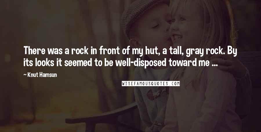Knut Hamsun Quotes: There was a rock in front of my hut, a tall, gray rock. By its looks it seemed to be well-disposed toward me ...